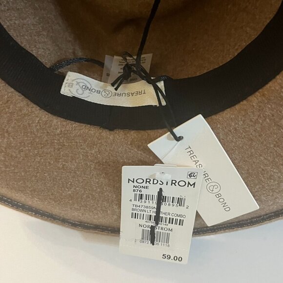 Treasure & Bond Brown LT Heather Combo Felt Hat Wide - Picture 7 of 7
